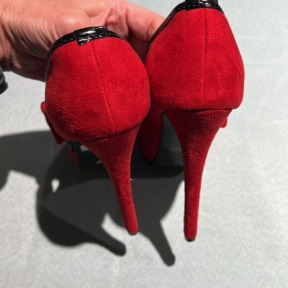 SHOW STORY Sexy 2 Tone Bow Peep Toe Platform Stiletto Pumps Size 37-6.5/7. B55 - Picture 9 of 10
